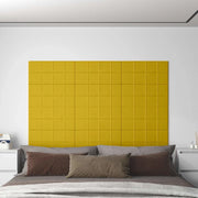 Testiera da Parete 12 pcs Giallo 60 x 30 cm Velluto 42046525