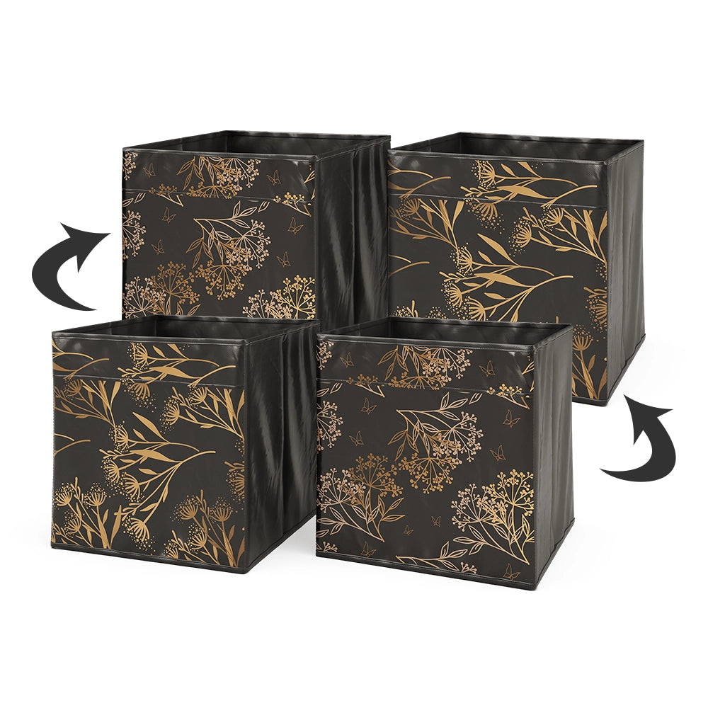 Vicco Scatola pieghevole Nero/oro 30 x 30 cm Set di 2 Opzione1