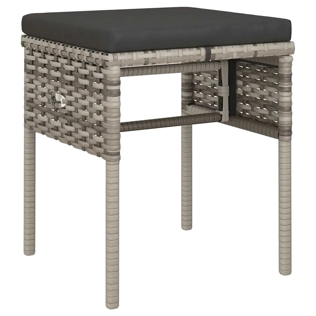 Set Divani da Giardino 6 pz | Set Salotto da Giardino con Cuscini in Polyrattan Grigio