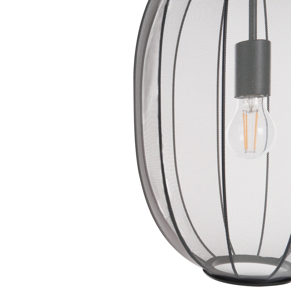 Lampada a sospensione con paralume in nylon nero Design moderno Luce per il soggiorno