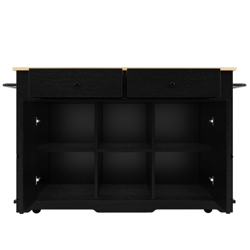 Tavolo da Cucina con Ruote e Piano in Legno ¨C MINIMAL ¨C Nero