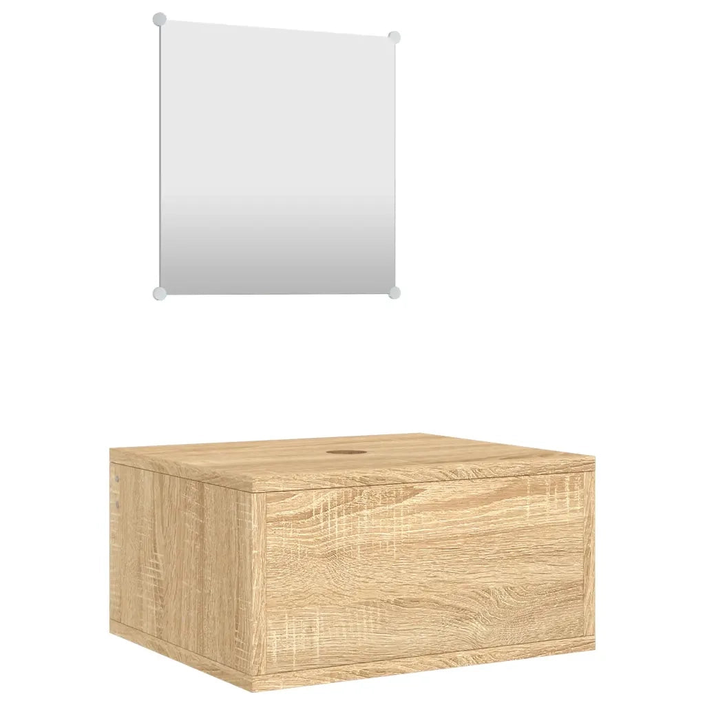 Set Mobili da Bagno 2 pz Rovere in Legno Multistrato 242558