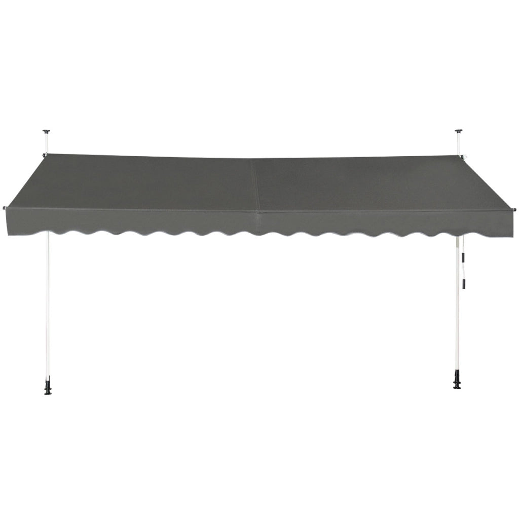 Tenda da sole telescopica e retrattile, Tenda parasole resistente ai raggi UV impermeabile 395 x 120 cm Grigio-Tende parasole