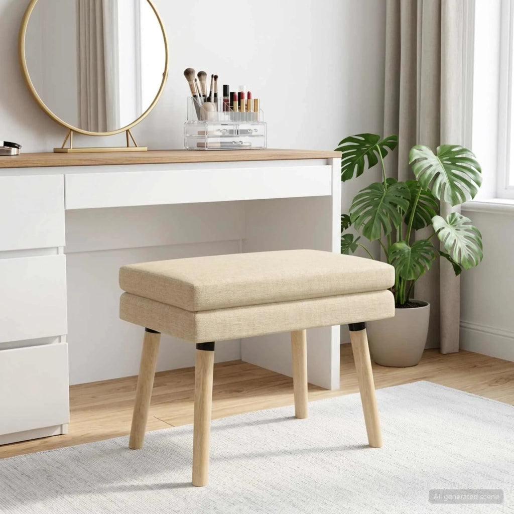 Panchina a doppio strato Crema 60 x 40 x 46 cm Tessuto 42038424