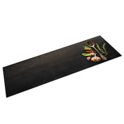 Tappetino da cucina lavabile con stampa di spezie 150 x 45 cm antiscivolo morbido elegante design in velluto grigio 02_0056450