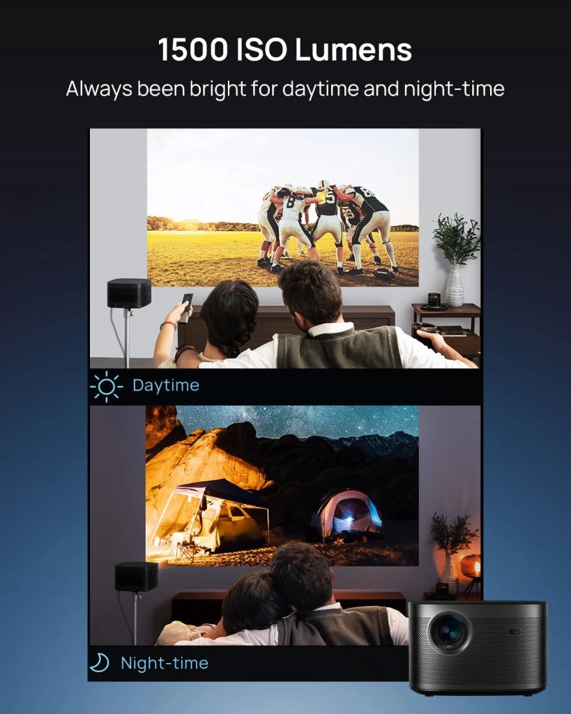 Horizon Pro 4K Videoproiettore,Proiettore 4k WiFi, Android TV 10.0, 1500 ISO Lumen, 3D Videoproiettore Harman/Kardon Altoparlante TV Box / PS4 / Smartphone