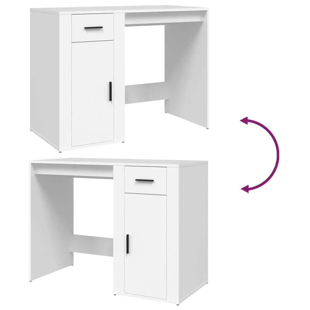 Scrivania tavolo postazione di lavoro mobile per computer studio 100 x 49 x 75 cm legno ingegnerizzato bianco 02_0023496