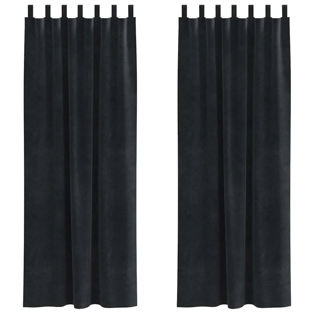 Tende oscuranti 2 pcs Nero 140 x 225 cm Velluto 4107175