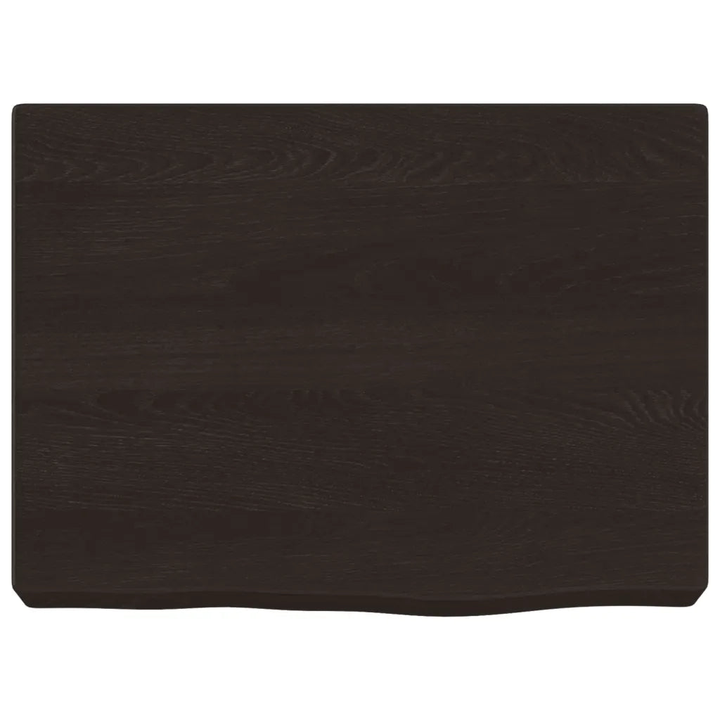 Ripiano Muro Marrone Scuro 40x30x(2-6) cm Massello Rovere Trattato 363748