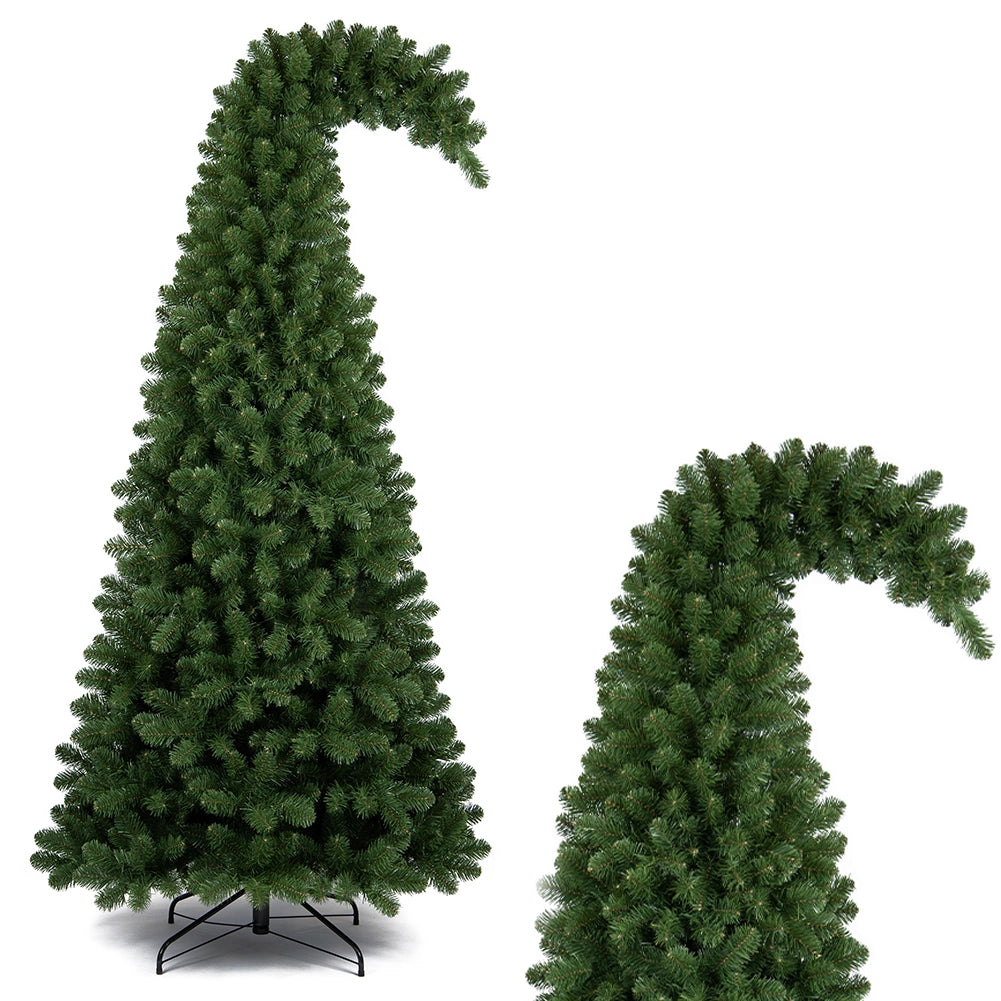 Albero di Natale Grumpy Verde Punta Ricurva 210cm Addobbo Natalizio 1100 Punte