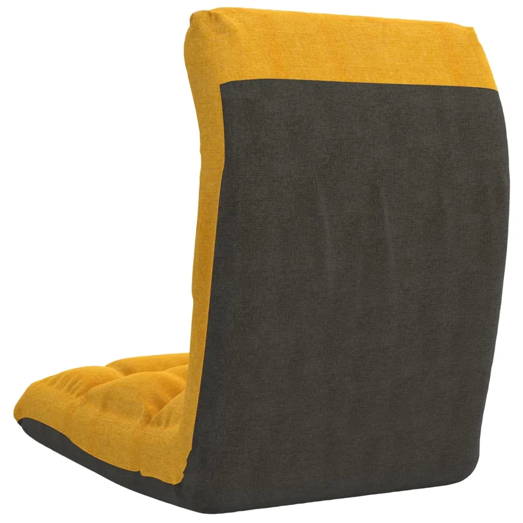 Sedia a Sdraio da Terra Pieghevole Giallo Senape in Tessuto CFW8475016