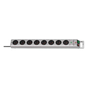 Limitatore di sovratensione multiplo con 8 prese universali super solide Argento Brennenstuhl