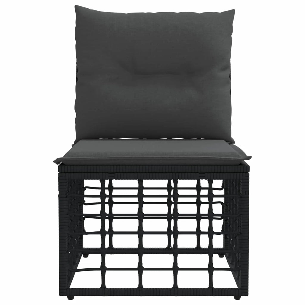 Modulo Divano da Esterno Senza Braccioli Nero polyrattan 42026731
