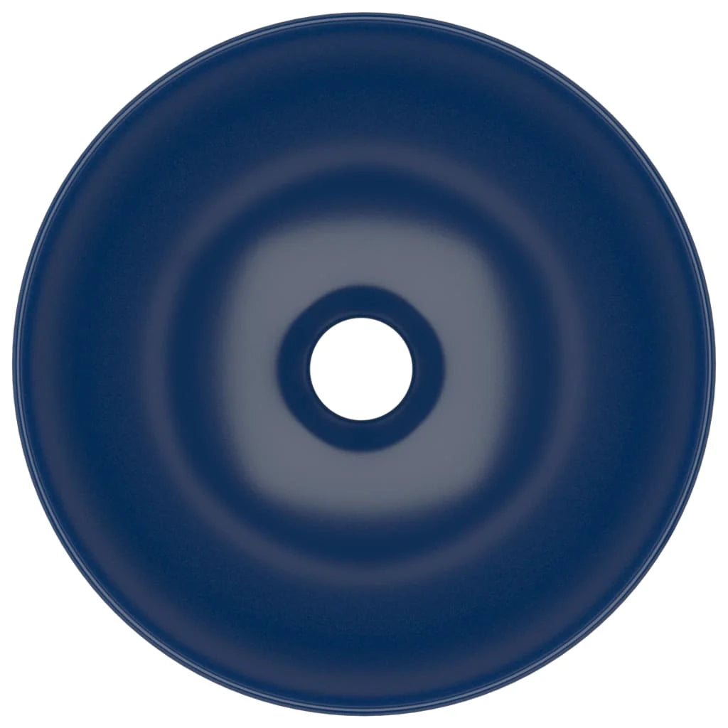 Lavandino rotondo per bagno lavabo da appoggio lavabo per WC lavello da cucina lavabo per sala trucco arredamento per la casa 28 cm ceramica blu scuro 02_0002721