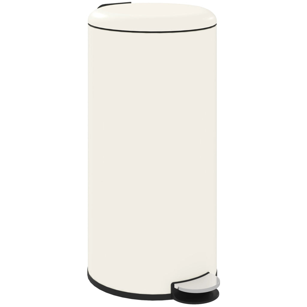 Cestino a pedale 30 L con coperchio silenzioso avorio