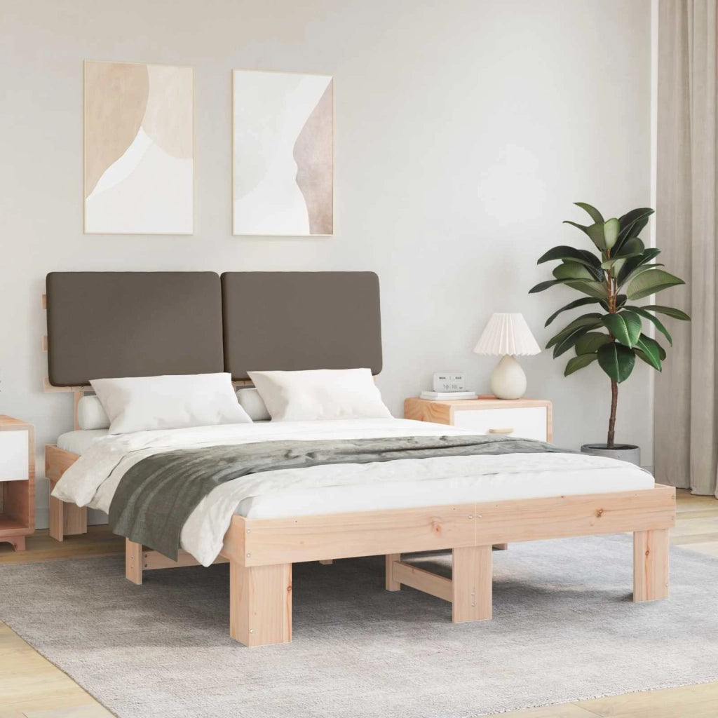 Letto con Testiera Rivestita Talpa 120 x 190 cm Pino massello