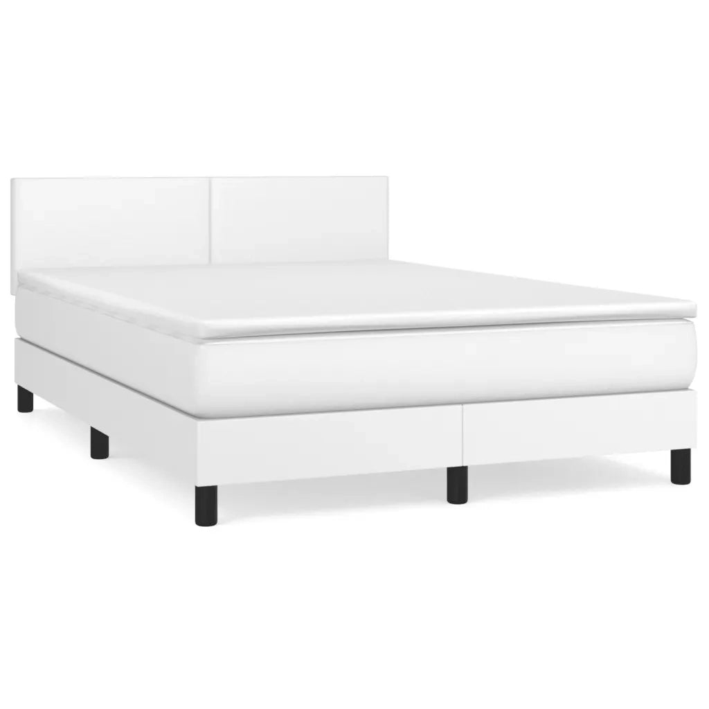 Giroletto a Molle con Materasso Bianco 140x190 cm in Similpelle 3141000
