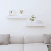 Mensole da Parete 2 pz Bianco 50x12x9cm Legno Massello di Pino cod mxl 33591