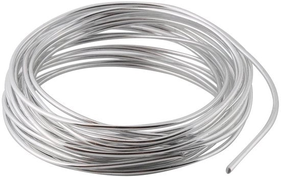 Fil di Alluminio Flexibili 5 m - Filo Metallico Bagnato 2 mm - Sfilato per Decorazioni Artigianali - Decorazione Manuale - Design Elegante e Moderno - Filo per Artigianato