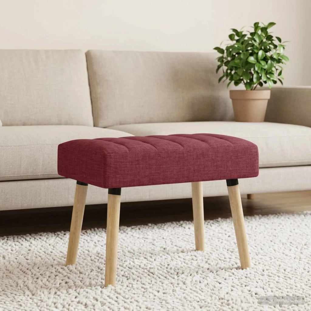 Panchina trapuntata a canale Rosso Vino 60 x 40 x 45 cm Tessuto 42038462