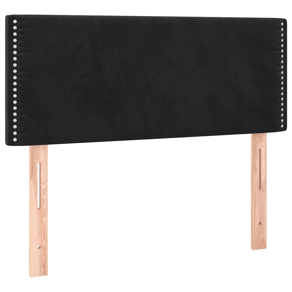 Giroletto a Molle con Materasso-Struttura Letto Nero 100x200 cm in Velluto 197872
