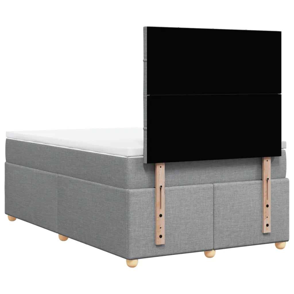Giroletto a Molle con Materasso Grigio Chiaro 120x200cm Tessuto