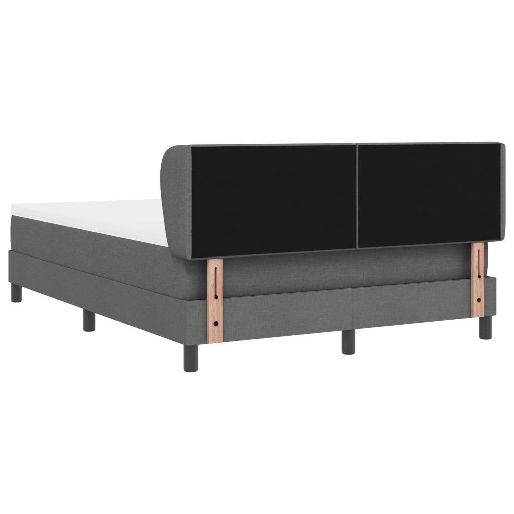 Letto con rete a doghe e materasso Grigio scuro 140x190 cm Tessuto