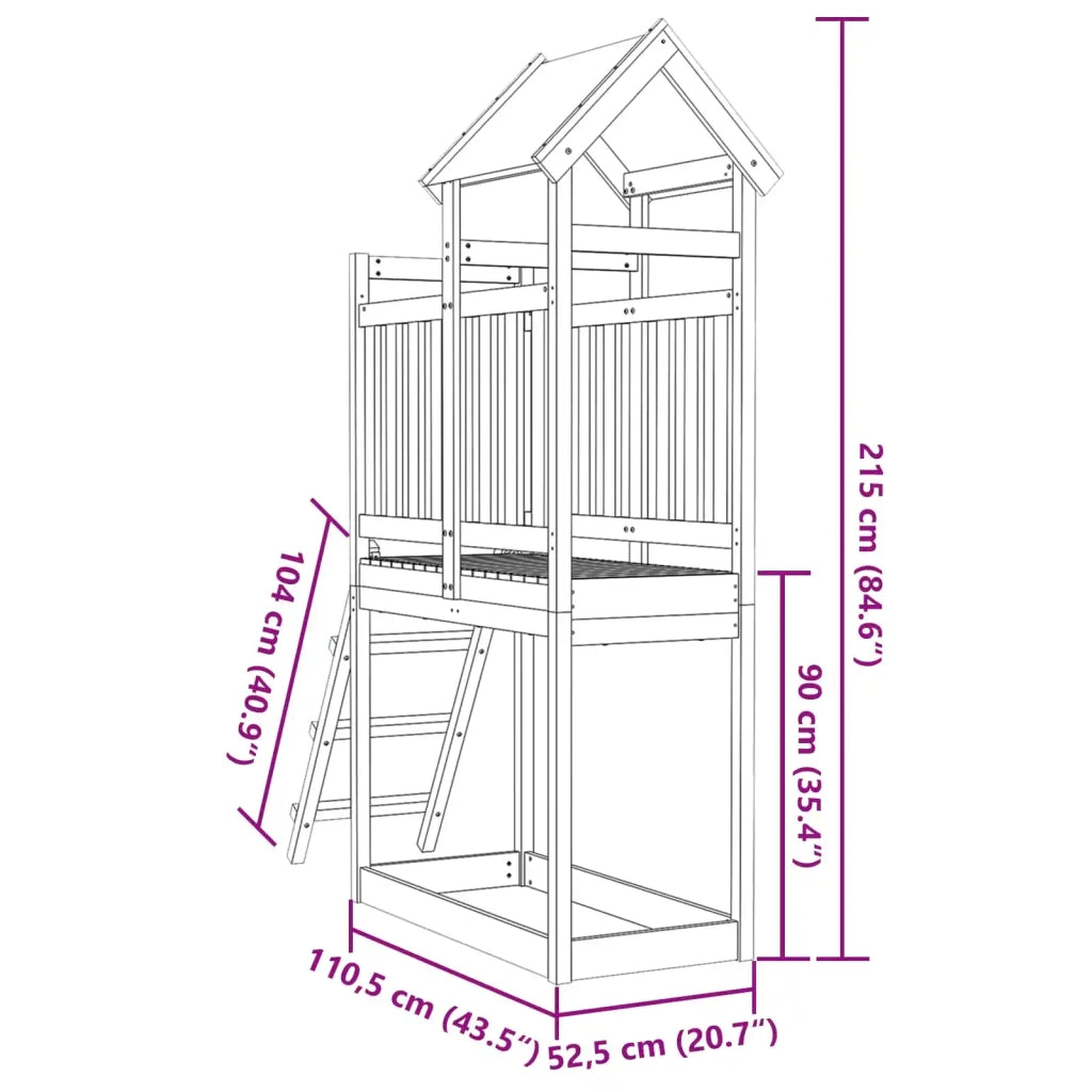 Torre da Gioco Marrone Legno Douglas Solido CFW8479332