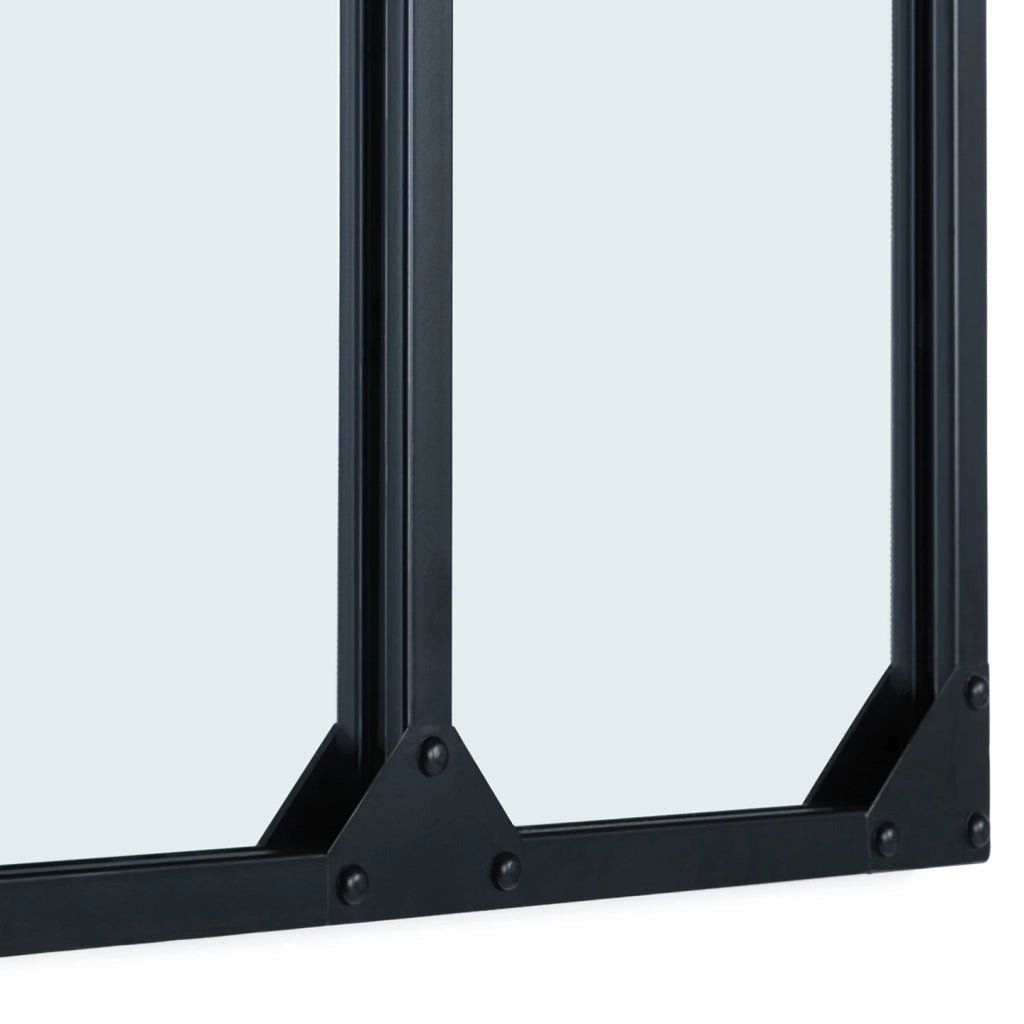 IDMarket - Specchio in vetro a 3 strisce di design industriale 80x60 cm