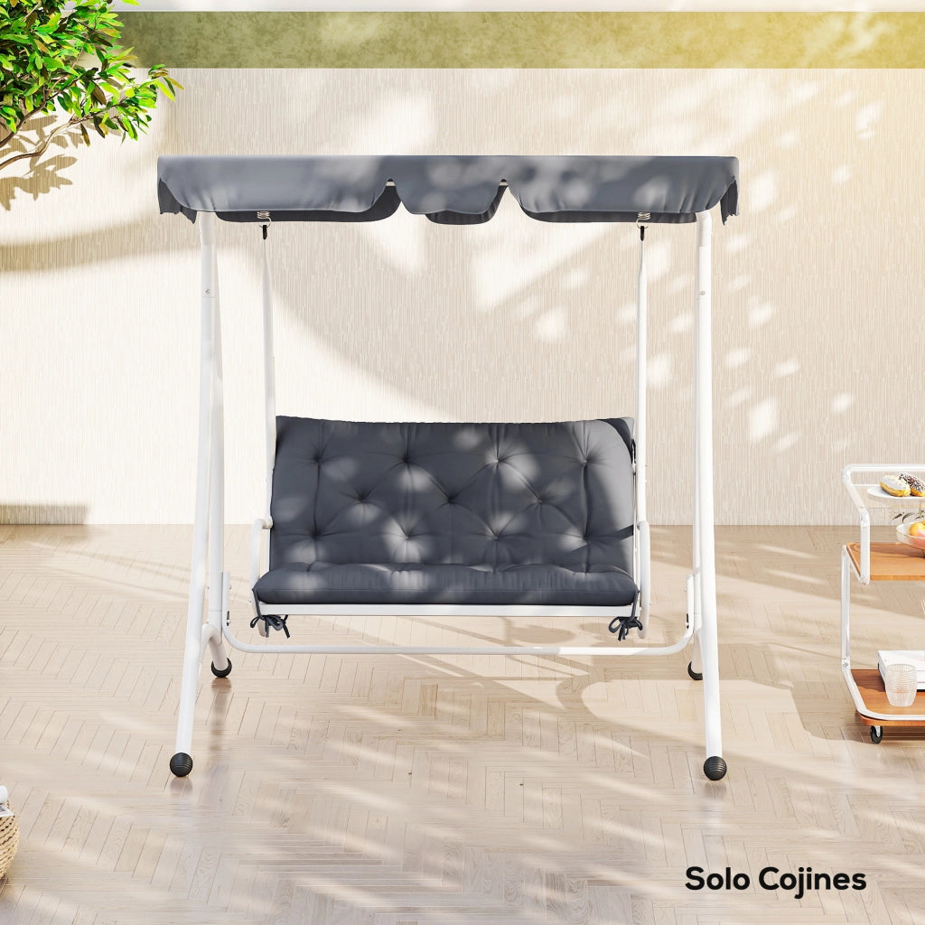 Cuscino per Panchina 2 Posti con Schienale ¨C Zephmum ¨C Grigio 100x98x8 cm