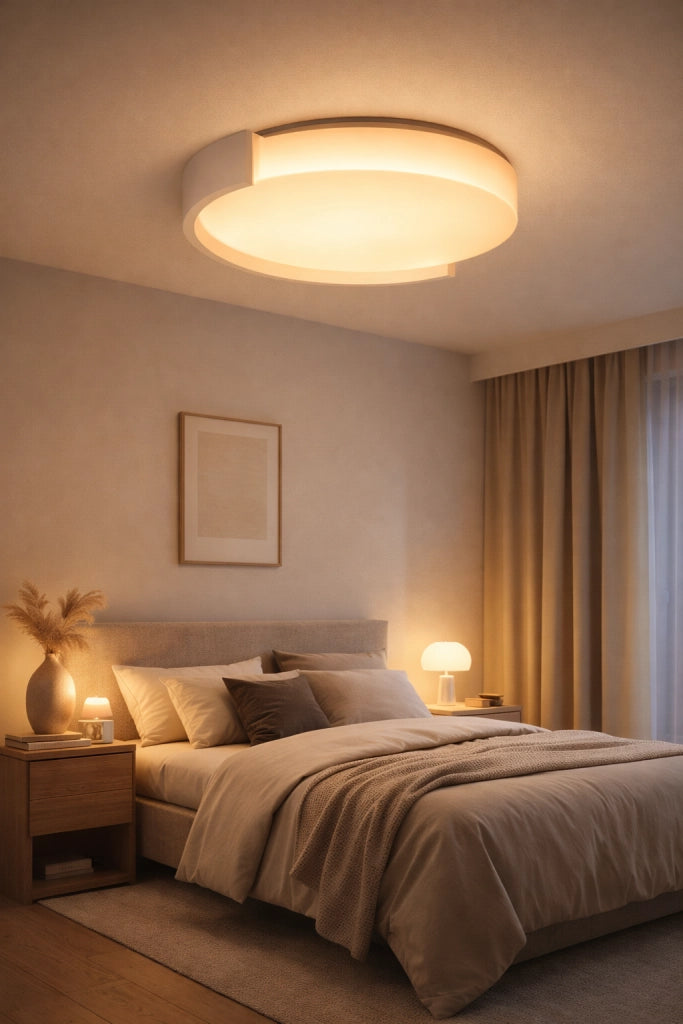 Plafoniera Tonda LED 60W Dimmerabile con Telecomando, Luce Calda Fredda e Naturale Selezionabili, 4800 Lumen, Design Moderno Bianco, Luce Soffitto Interno