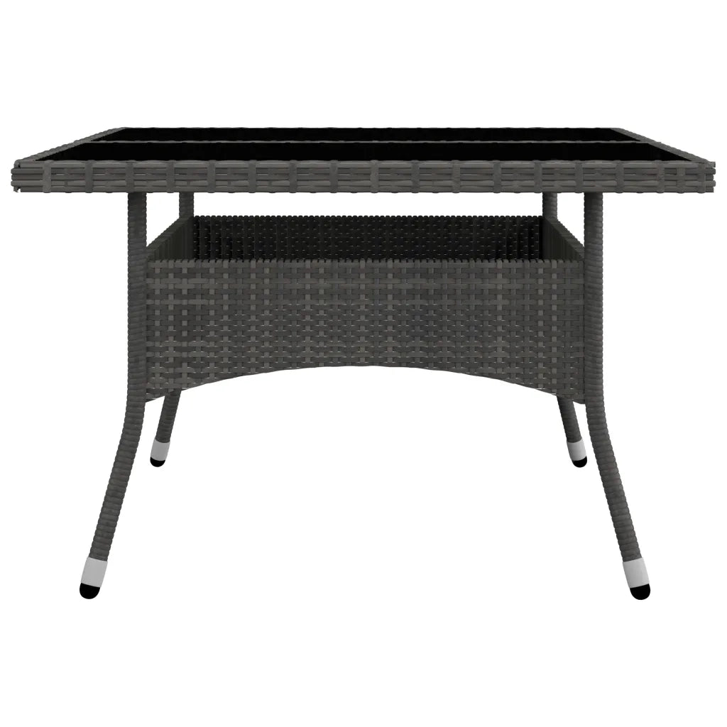 Set Mobili da Pranzo per Giardino 9pz Polyrattan e Vetro Grigio  cod mxl 41697