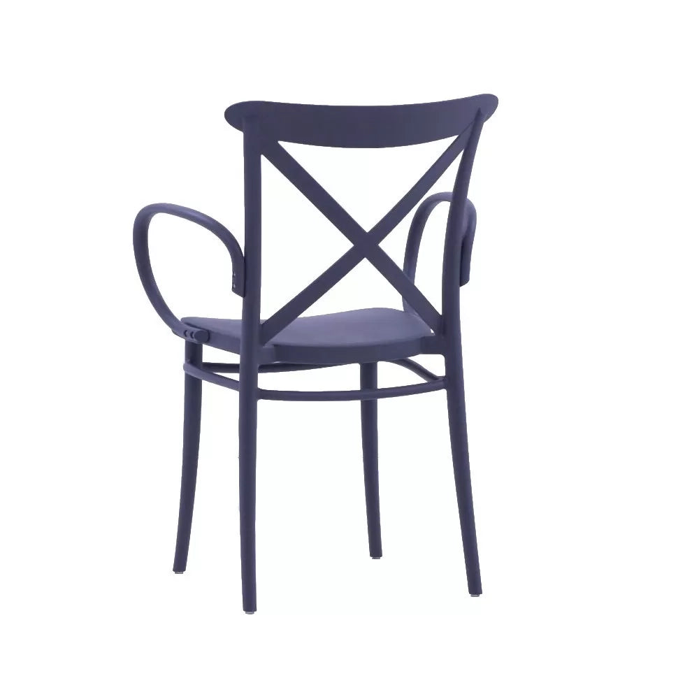 Set 2 poltrone polipropilene con braccioli antracite 57x52x85 - Mobili 2G