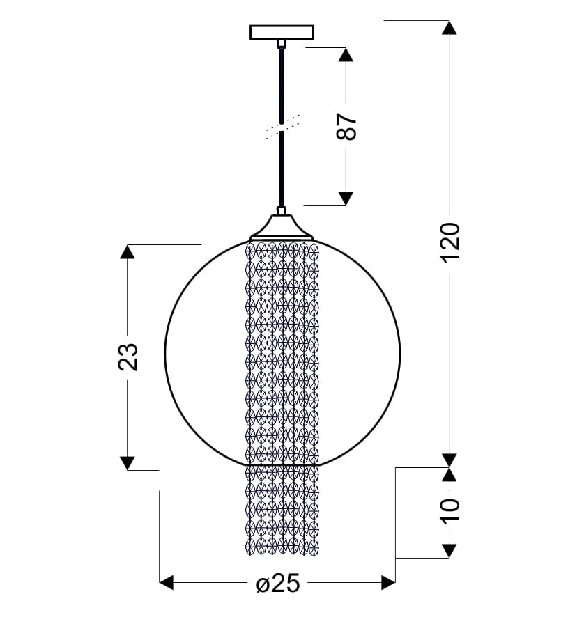 Lampada a sospensione Candellux Allani Ø25 rossa E27