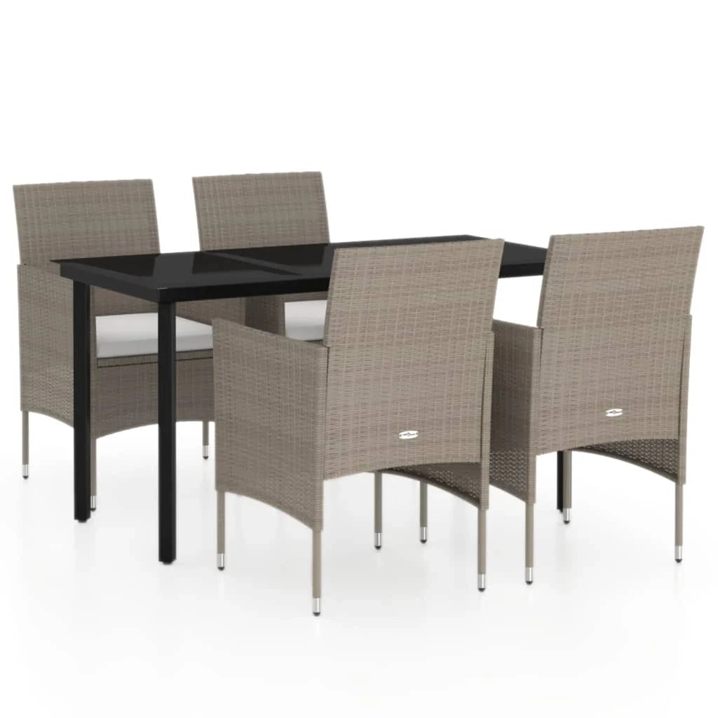 Set di mobili da pranzo da giardino da 5 pezzi con cuscini beige/nero 02_0014615