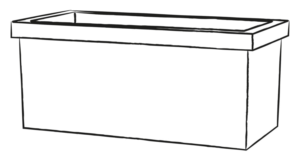 Vaso 100x46x41cm in Resina Tulli Cassetta Liscia Classic 100 Anticato