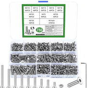 Set di viti a 6 gusci in acciaio inossidabile - 750 pezzi