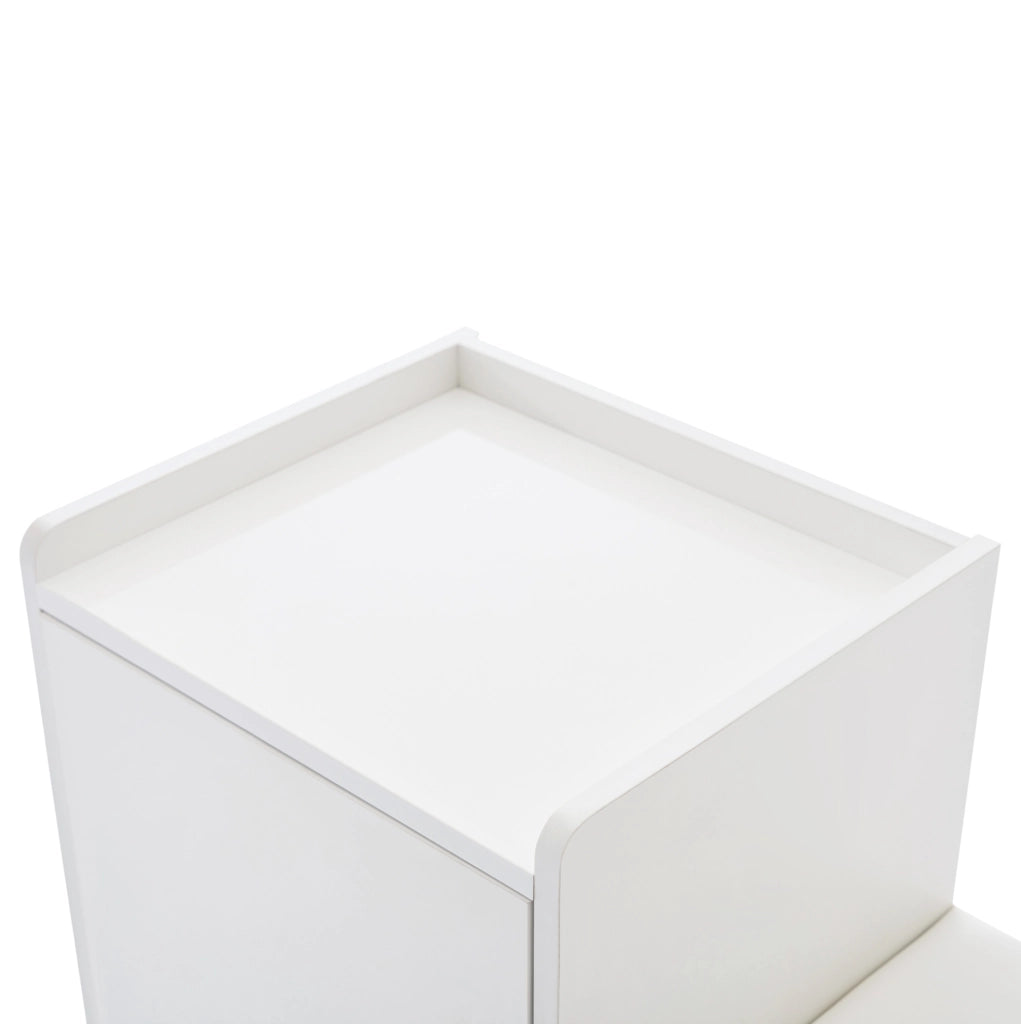 Mobile scarpiera con panca 120 cm bianco lucido con ripiani regolabili HAVRYA