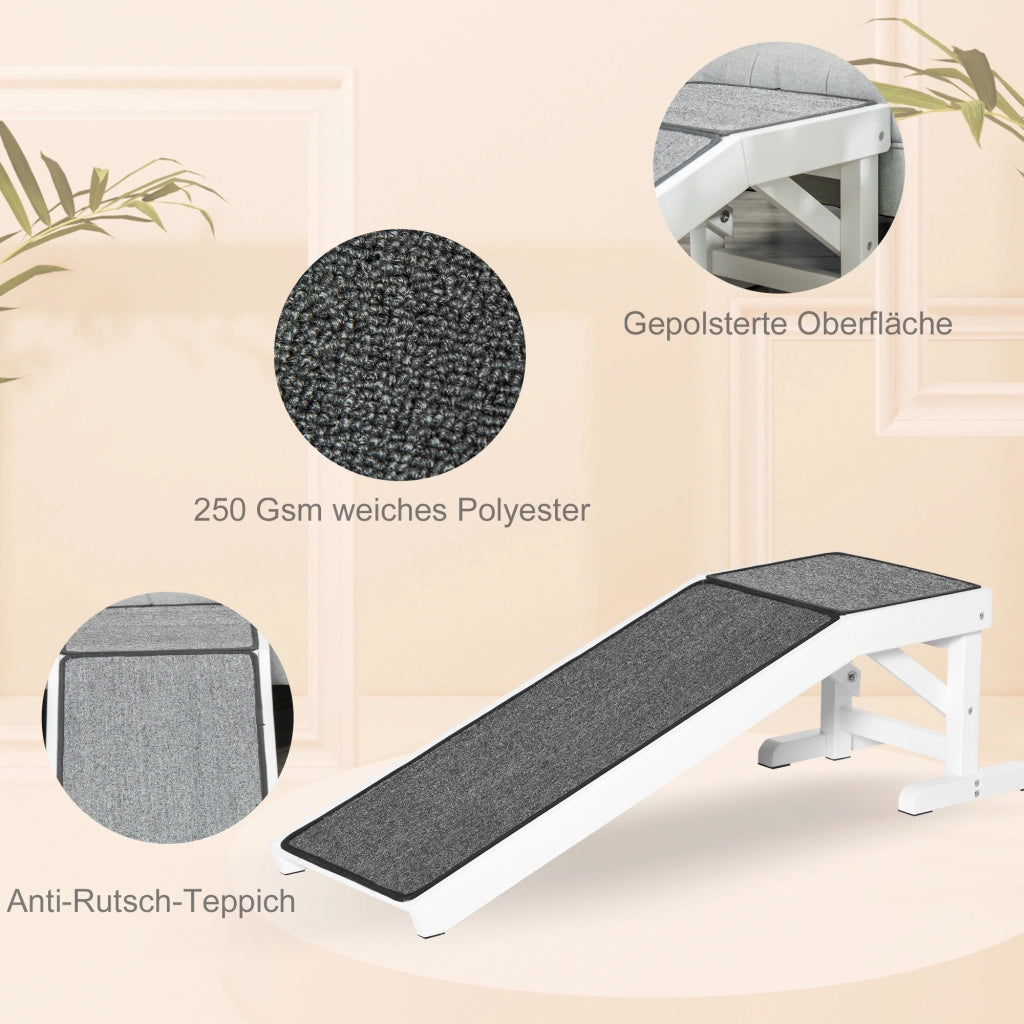 Rampa per Animali Domestici Antiscivolo ¨C zephmum ¨C 125x40x35,5cm in Legno di Pino