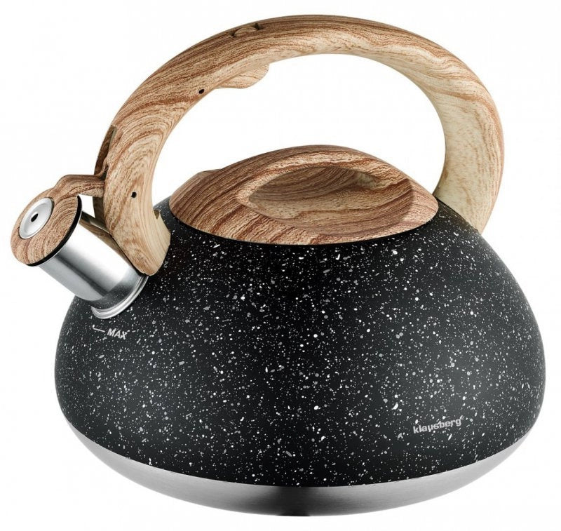 Klausberg KB-7282 Bollitore con fischietto da 2,7 l con finitura in legno di granito