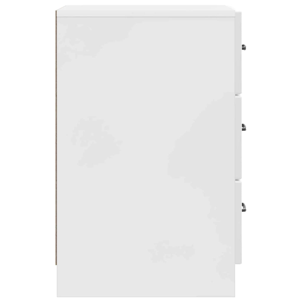 Armadio da Notte con cassetto Bianco Lucido 43 x 41 x 63,5 cm