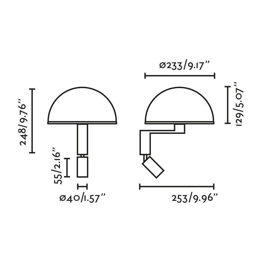 DOME Applique nera con lettore LED