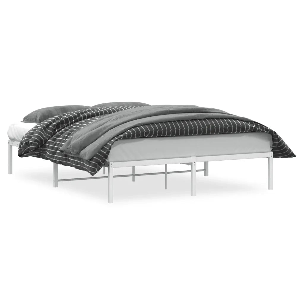 Letto matrimoniale | Letto per adulti | Giroletto in Metallo Bianco 150x200 cm