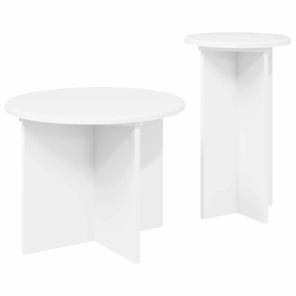 Set tavolini 2 pcs Bianco Legno ingegnerizzato