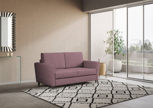 Divano 2 Posti 172x85x85 cm Yasel in Tessuto Prugna