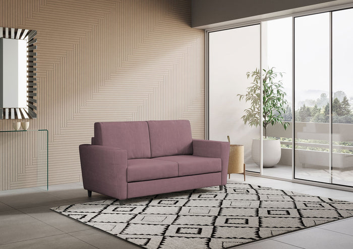Divano 2 Posti 172x85x85 cm Yasel in Tessuto Prugna