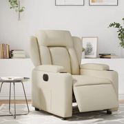 Divano Sedia-Poltrona Reclinabile Elettrica Crema in Similpelle 252941