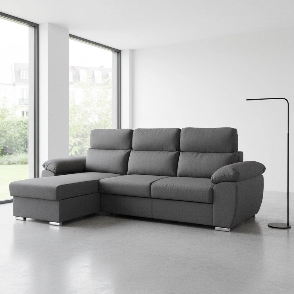 Divano con penisola contenitore grigio ComoII Twist20