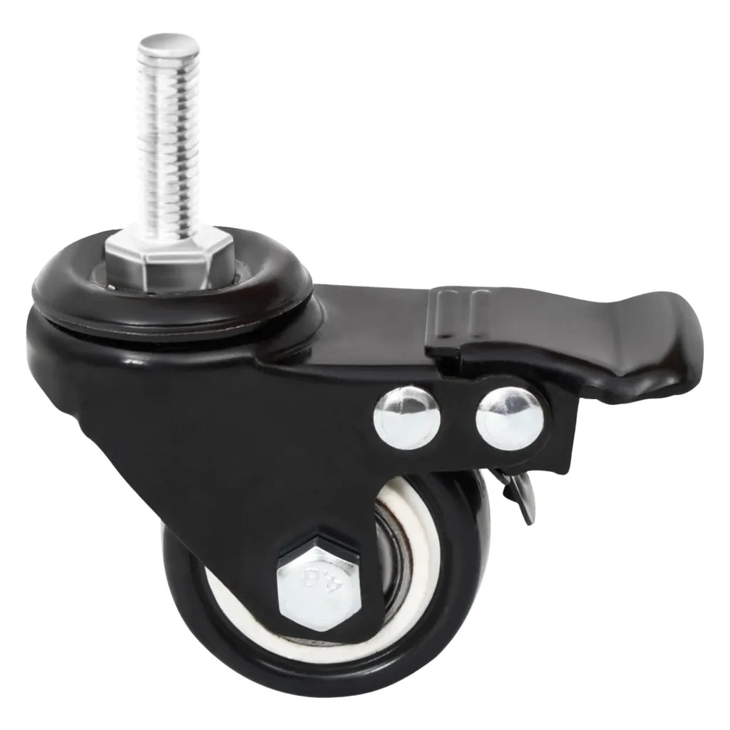 Ruote per Fioriera 4 pz-Ruote per Supporto per Piante Nere 8x3,5x8 cm Ferro