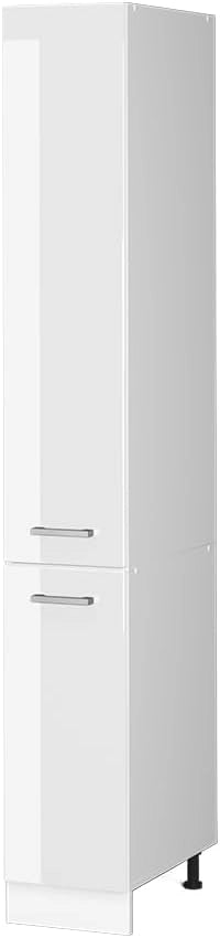 Frontale cucina R-Line, Bianco lucido, 29.6 x 196 cm frontale del mobile per mobile alto estraibile, adatto per armadi da cucina R-Line per un montaggio semplice